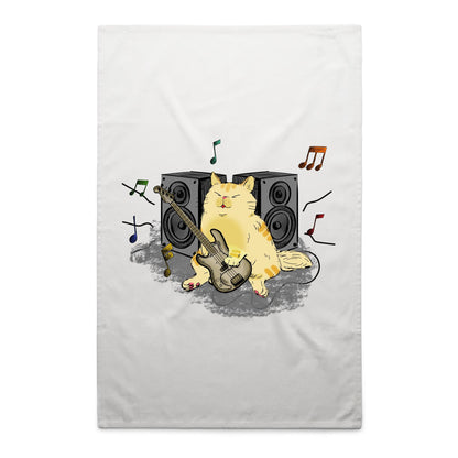 Cat Bass Player - AS Colour Tea Towel