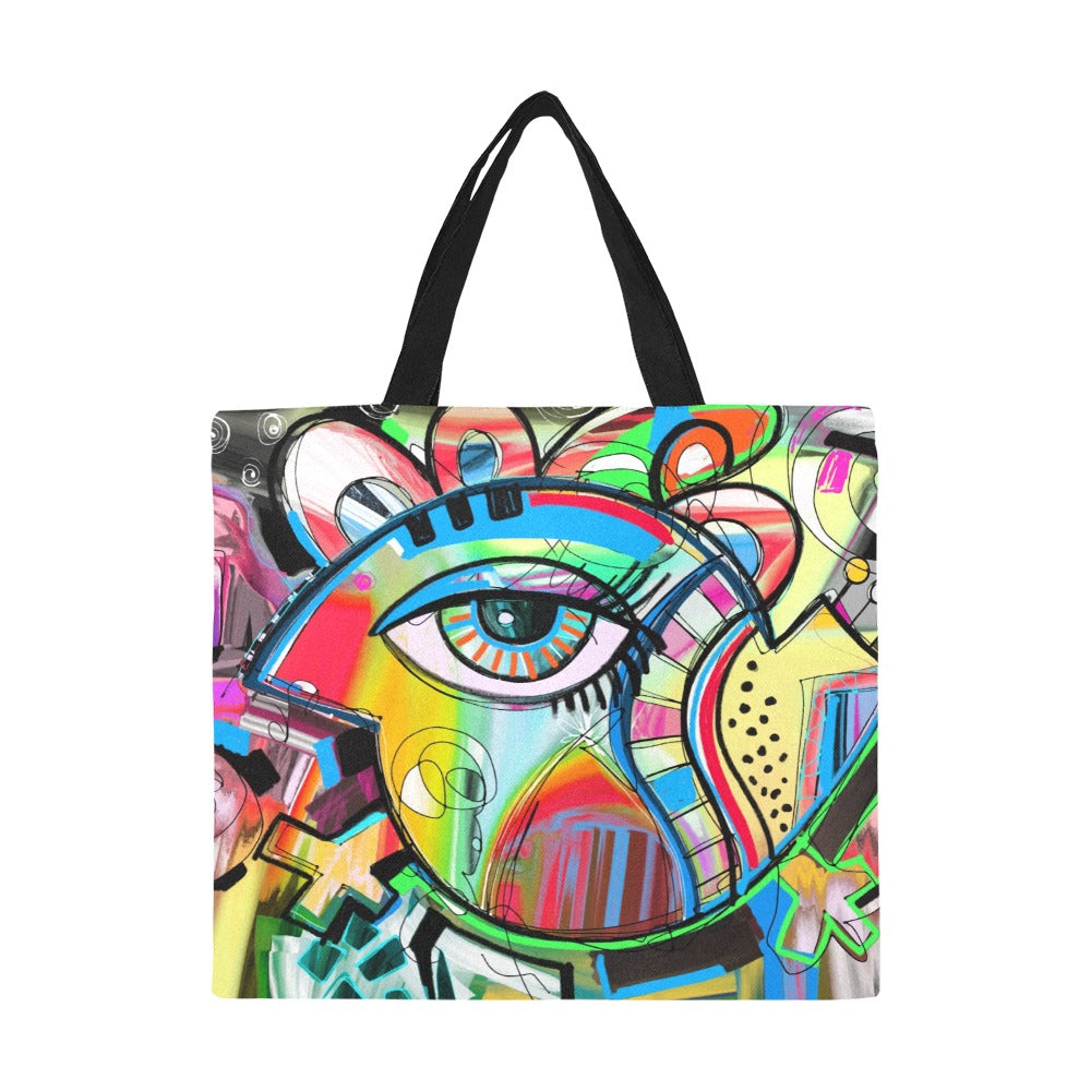 Graffiti Bird - Full Print Canvas Tote Bag Full Print Canvas Tote Bag Printed Offshore