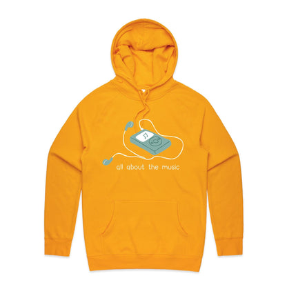 All About The Music, Music Player - Supply Hood Gold Mens Supply Hoodie music retro tech