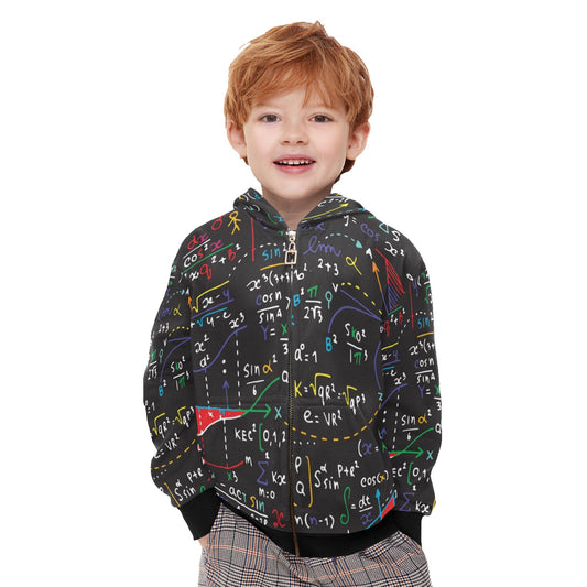 Colourful Maths Formulas - Junior Boys Zip Up Hoodie