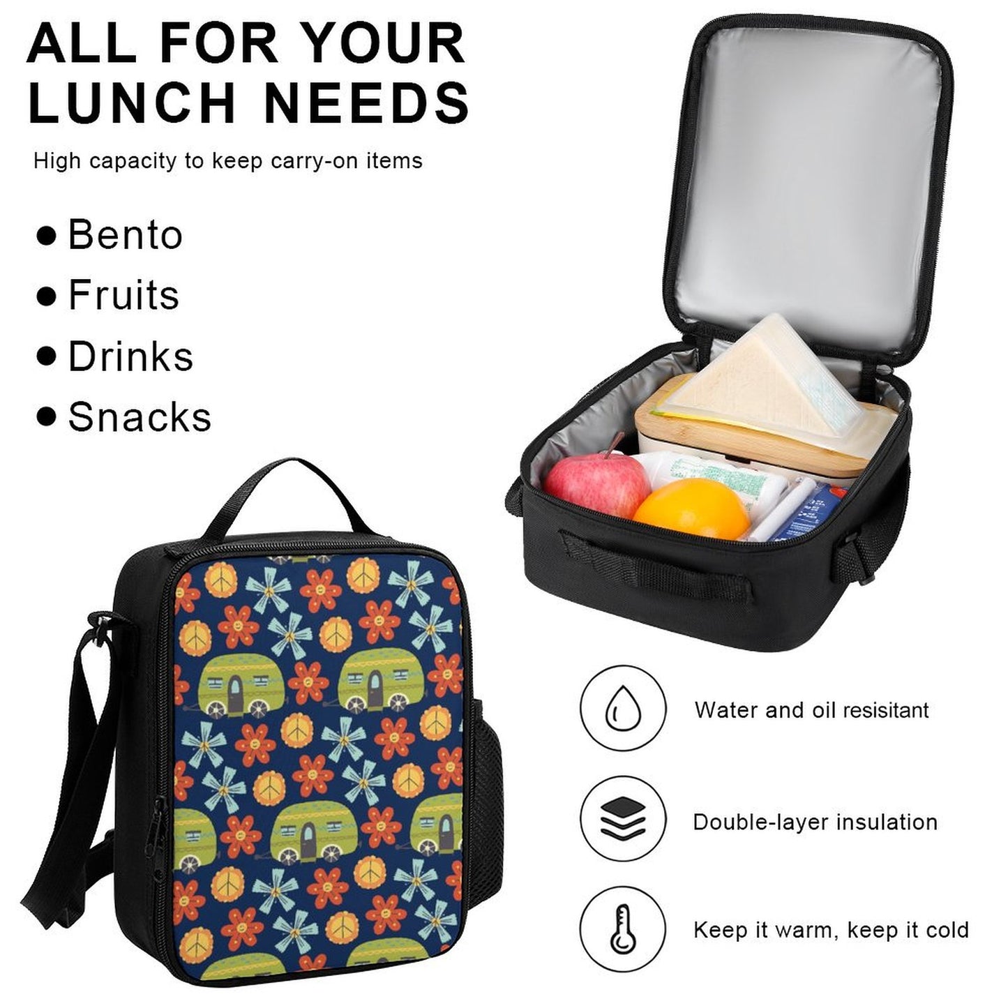 Hippy Caravan - School Backpack Three Piece Set