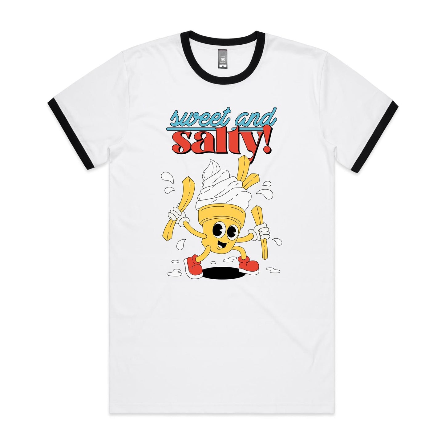 Sweet And Salty, Ice Cream And Fries - Staple Ringer Tee