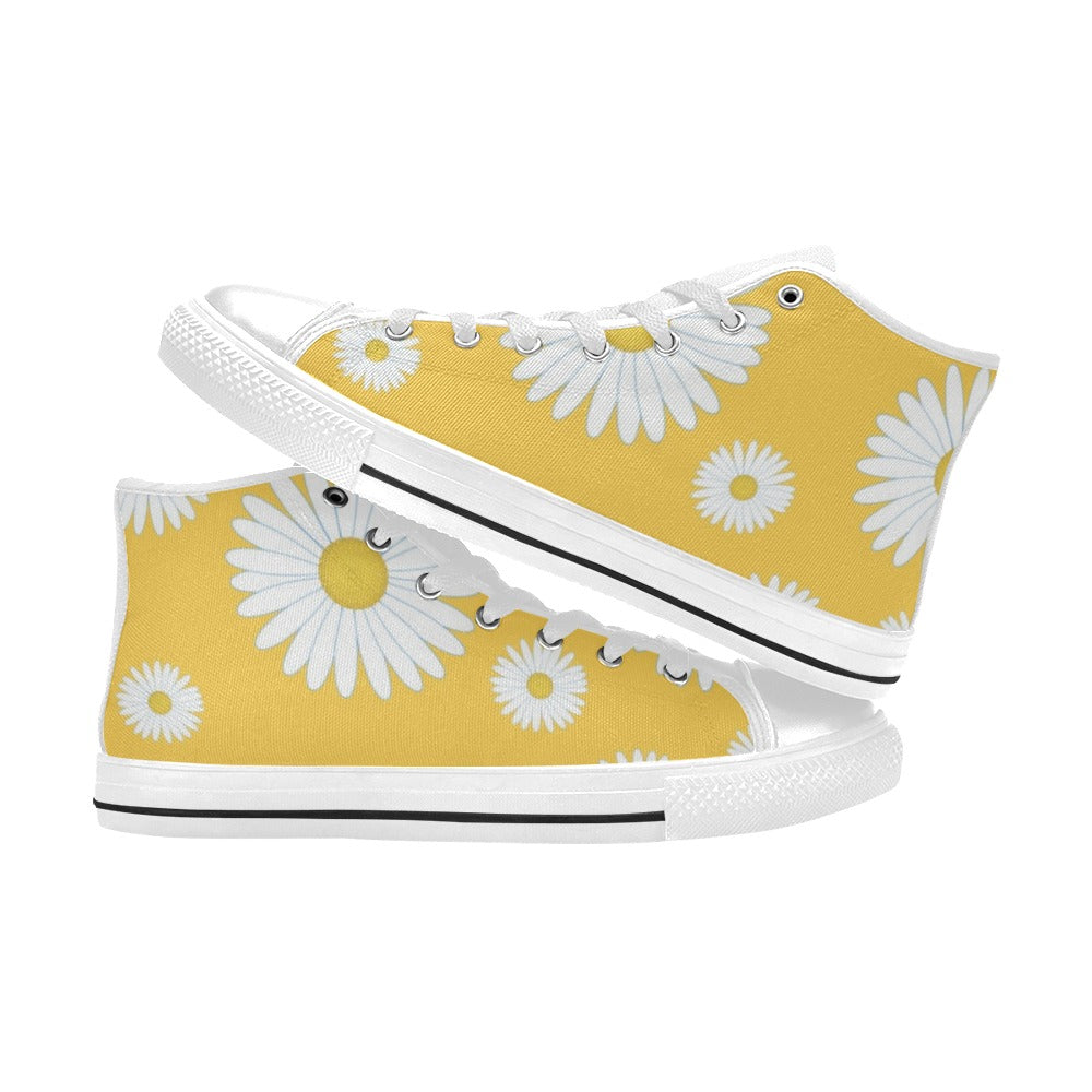 Daisy On Yellow - Women's High Top Canvas Shoes