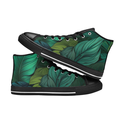 Tropical Leaves - Women's High Top Canvas Shoes