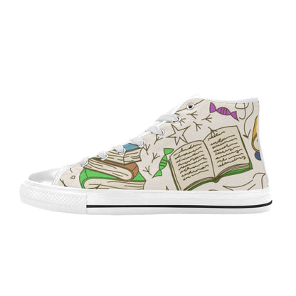 Book Time - Women's High Top Canvas Shoes