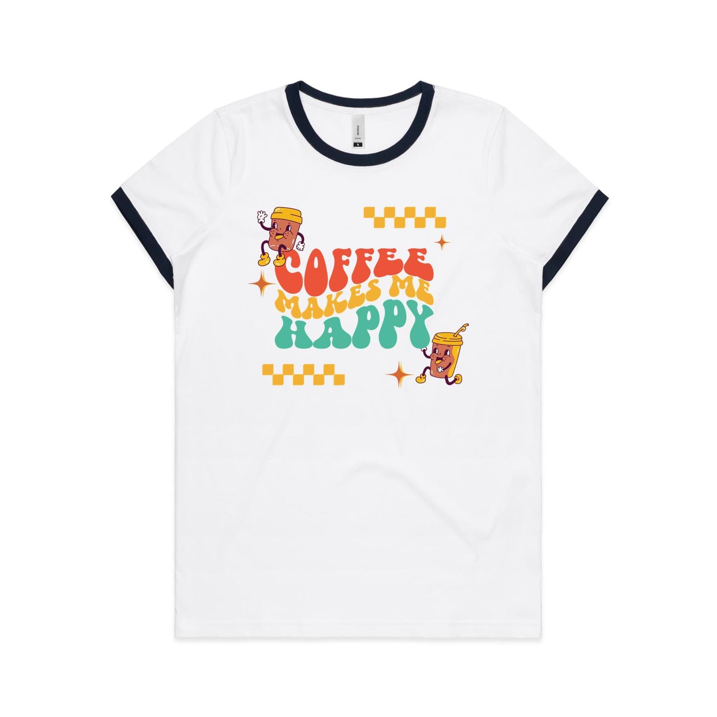 Coffee Makes Me Happy - Women's Ringer Tee