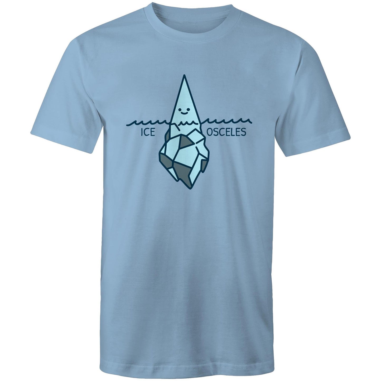 Ice-Osceles, Isosceles, Maths - Mens T-Shirt Carolina Blue Mens T-shirt Maths Printed In Australia