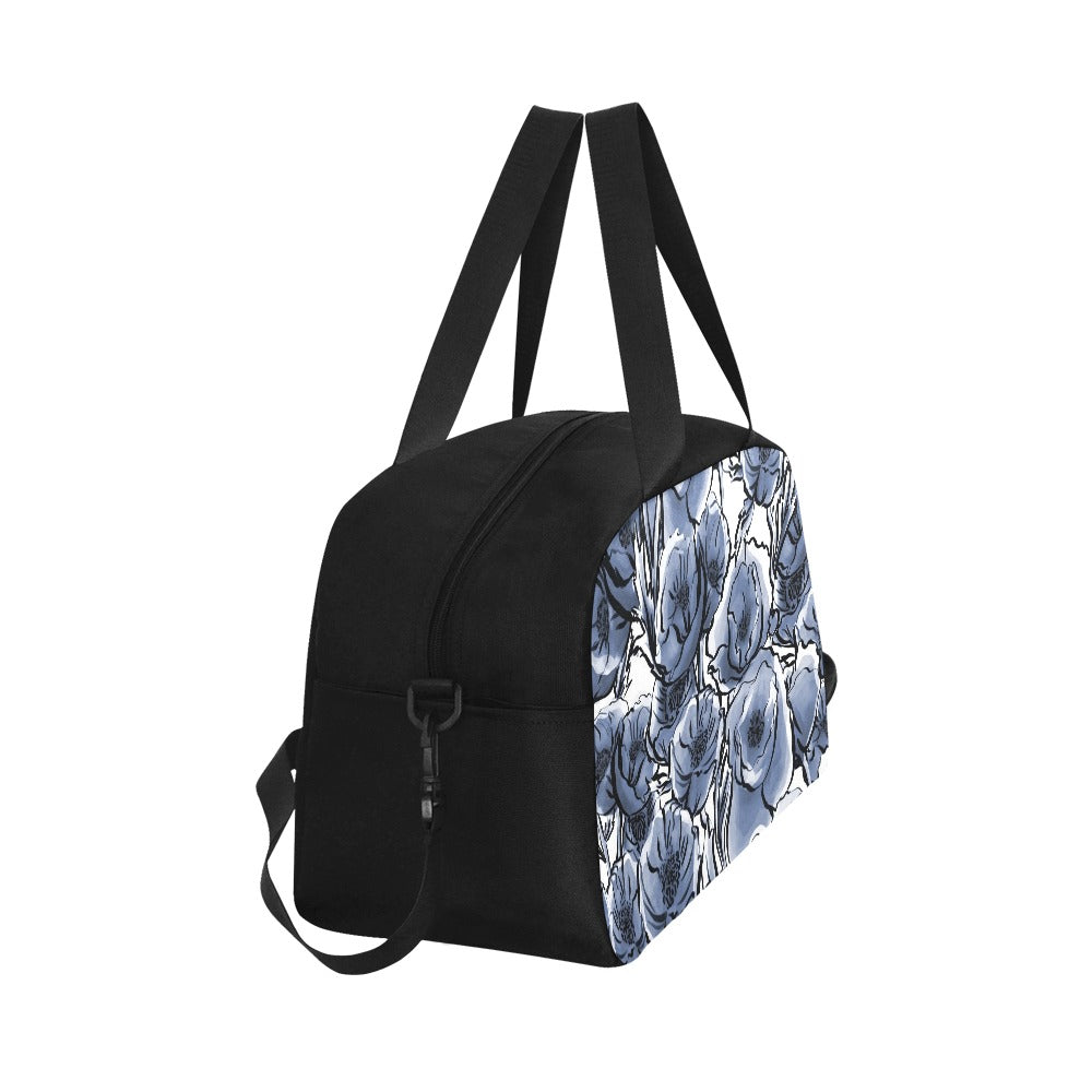 Blue And White Floral - Gym Bag / Overnight Bag Gym Bag / Overnight Bag Printed Offshore