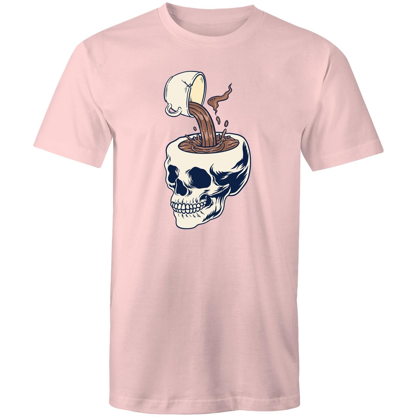 Coffee Skull - Mens T-Shirt Pink Mens T-shirt Coffee