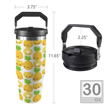 Happy Pineapples - 30oz Tumbler with Top Handle 30oz Tumbler with Top Handle Printed Offshore