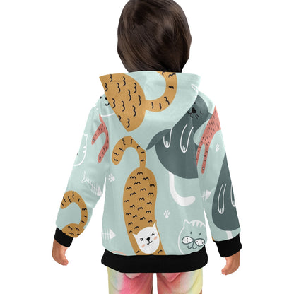 Cat Stretch - Junior Girls Zip Up Hoodie