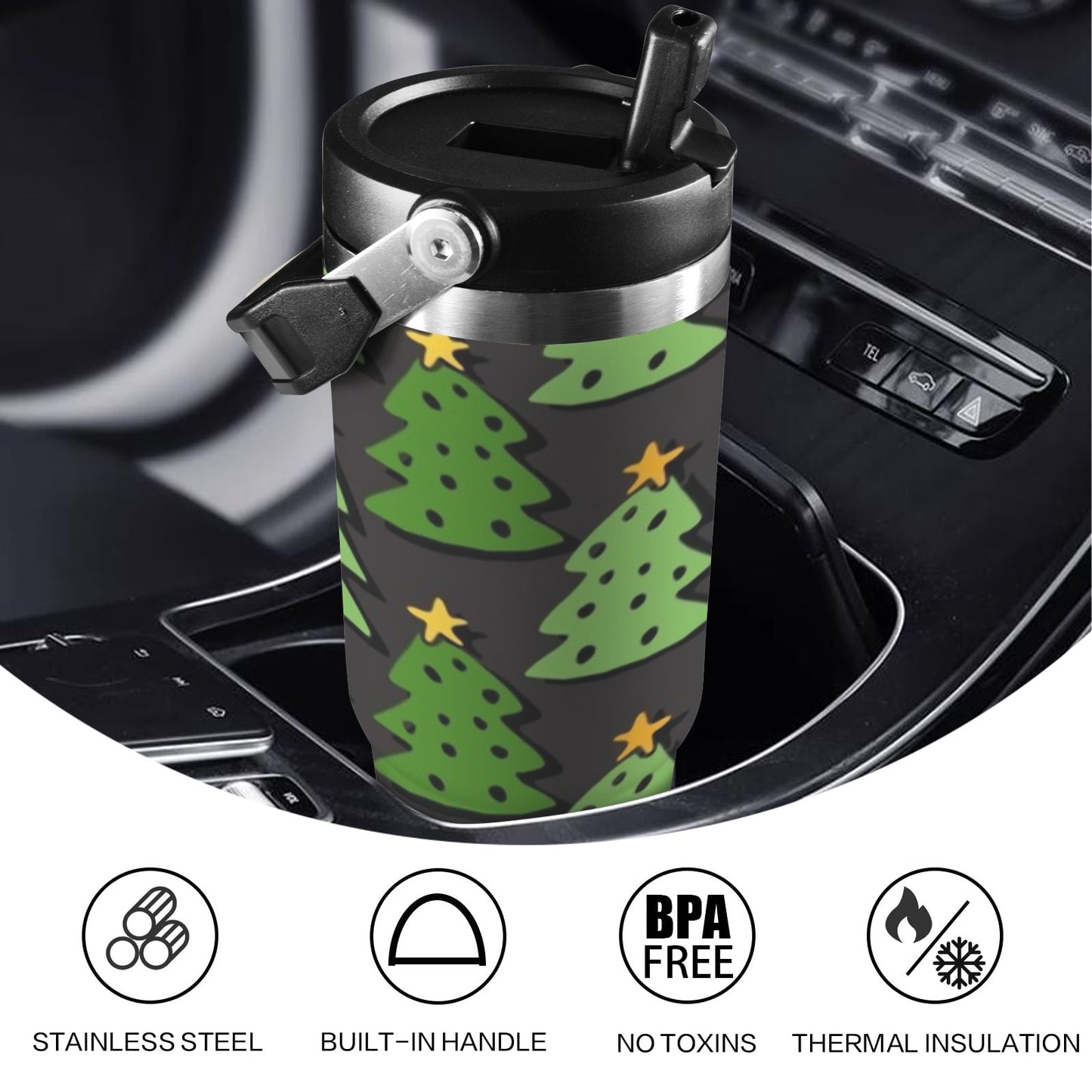 Christmas Trees - 30oz Tumbler with Top Handle