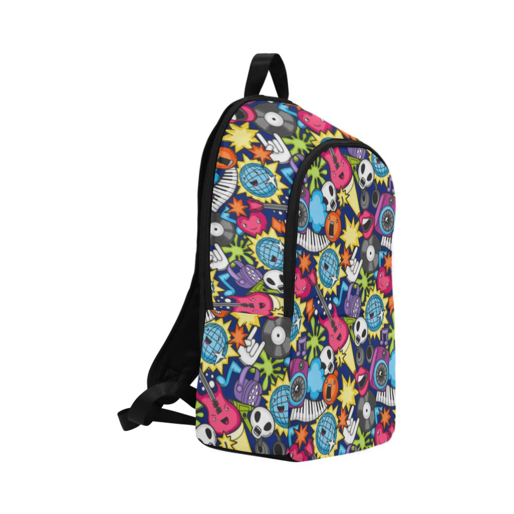 Sticker Music 2 - Fabric Backpack for Adult Adult Casual Backpack Music