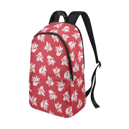 Red Retro Foliage, Hawaiian Flower - Fabric Backpack for Adult Adult Casual Backpack Printed Offshore Summer Surf