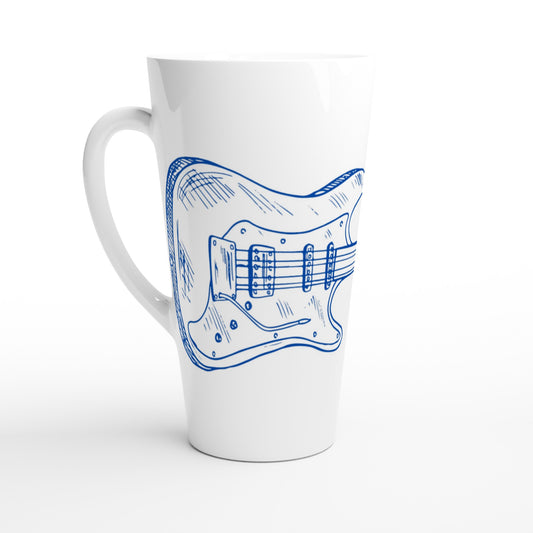 Guitar - White Latte 17oz Ceramic Mug Default Title Latte Mug Music
