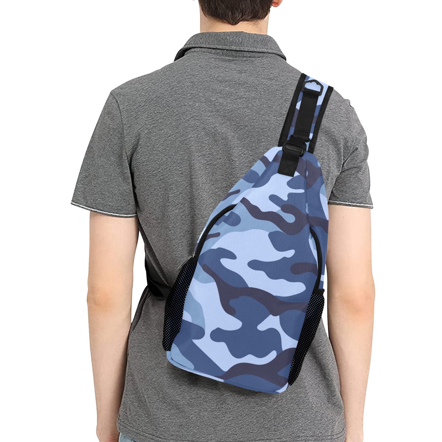 Blue Camouflage - Cross-Body Chest Bag Cross-Body Chest Bag