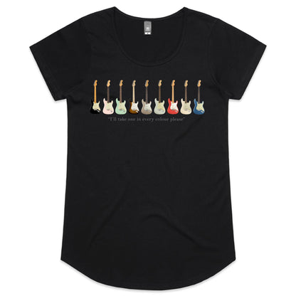 Guitars In Every Colour - Womens Scoop Neck T-Shirt