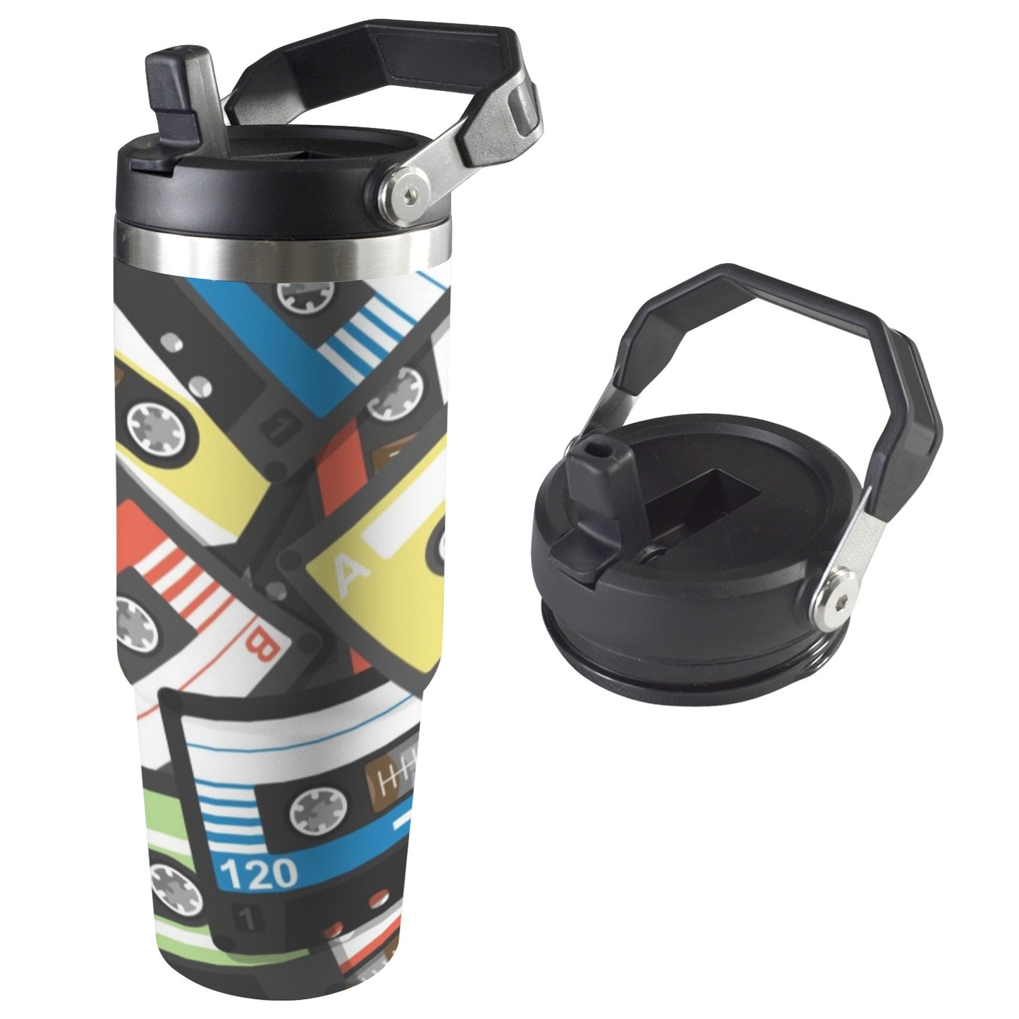 Cassette Tapes - 30oz Tumbler with Top Handle