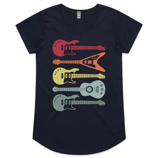 Retro Guitars - Womens Scoop Neck T-Shirt