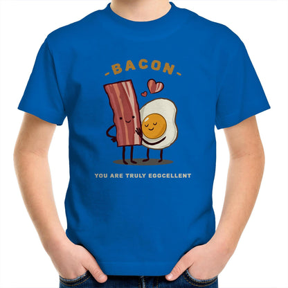 Bacon, You Are Truly Eggcellent - Kids Youth T-Shirt Bright Royal Kids Youth T-shirt Food
