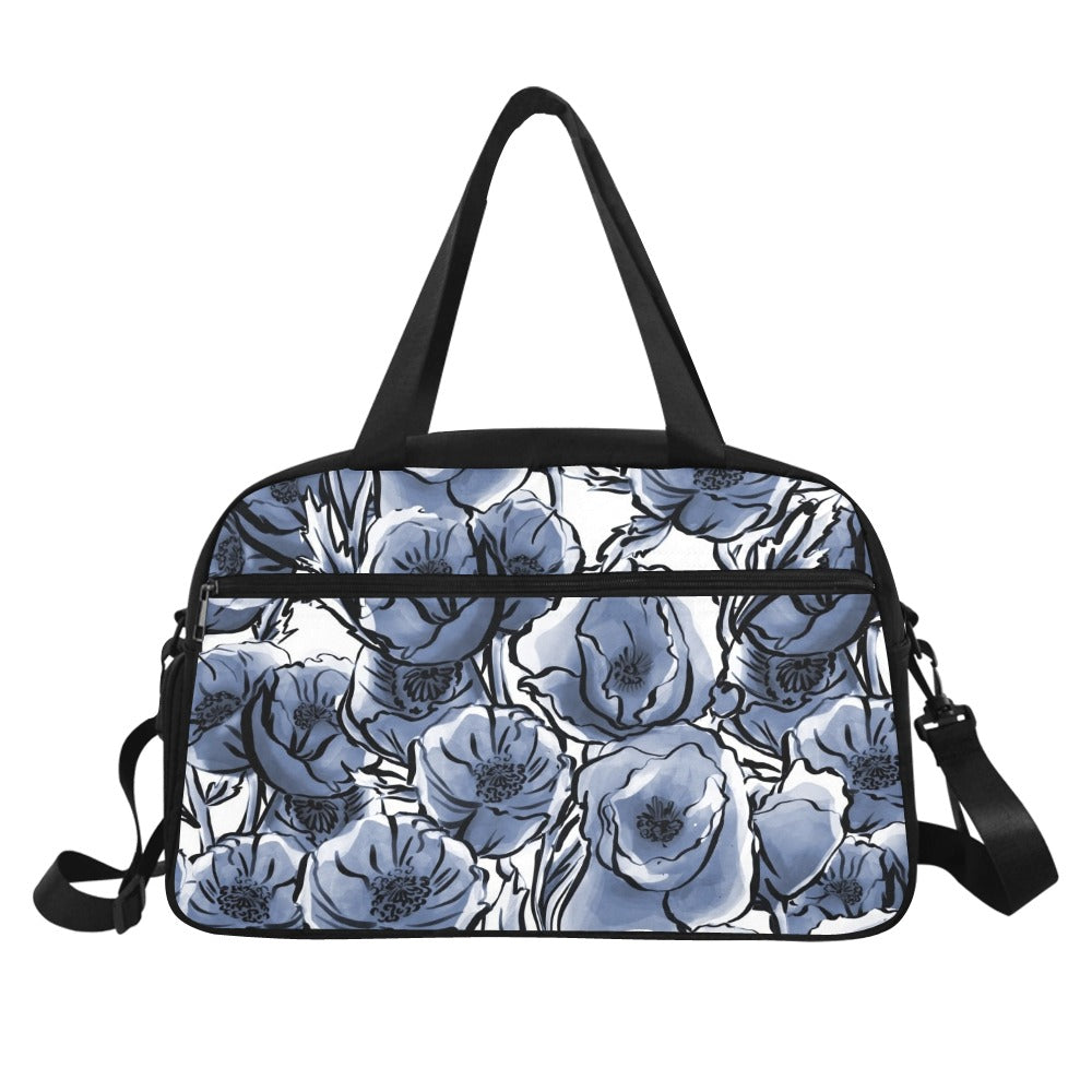 Blue And White Floral - Gym Bag / Overnight Bag Gym Bag / Overnight Bag Printed Offshore