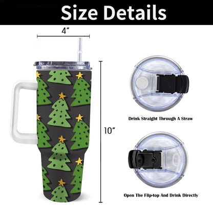 Christmas Trees - 40oz Tumbler with White Handle