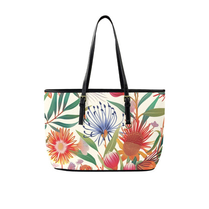 Australian Native Flora - Leather Tote Bag-Large