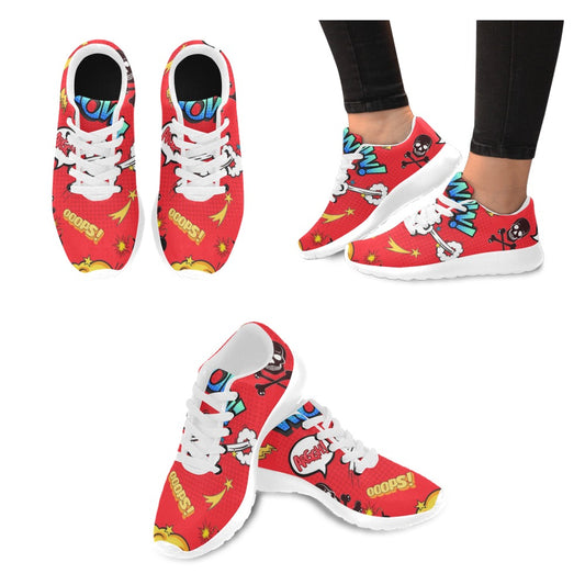 Comic Book Red - Kids Sneakers