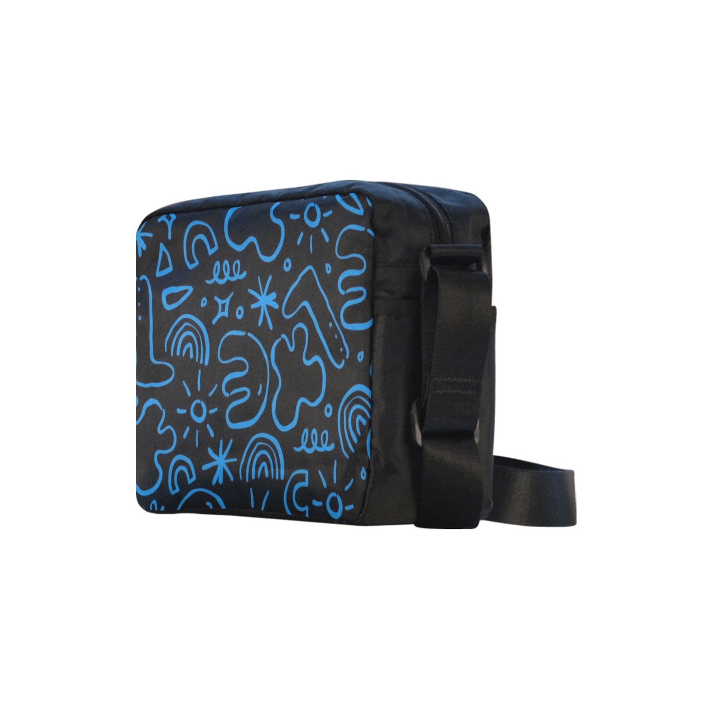 Blue Squiggle - Classic Cross-body Nylon Bags