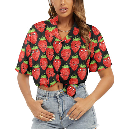 Strawberry Characters - Womens Hawaiian Shirt