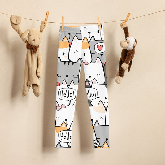 Cat Hello - Kid's Leggings 7 Kids Leggings (US) Printed Offshore