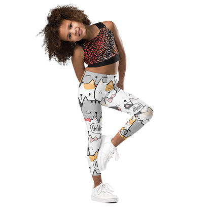 Cat Hello - Kid's Leggings Kids Leggings (US) Printed Offshore