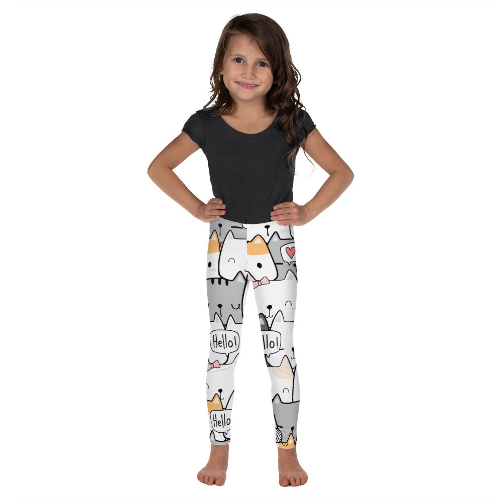 Cat Hello - Kid's Leggings Kids Leggings (US) Printed Offshore