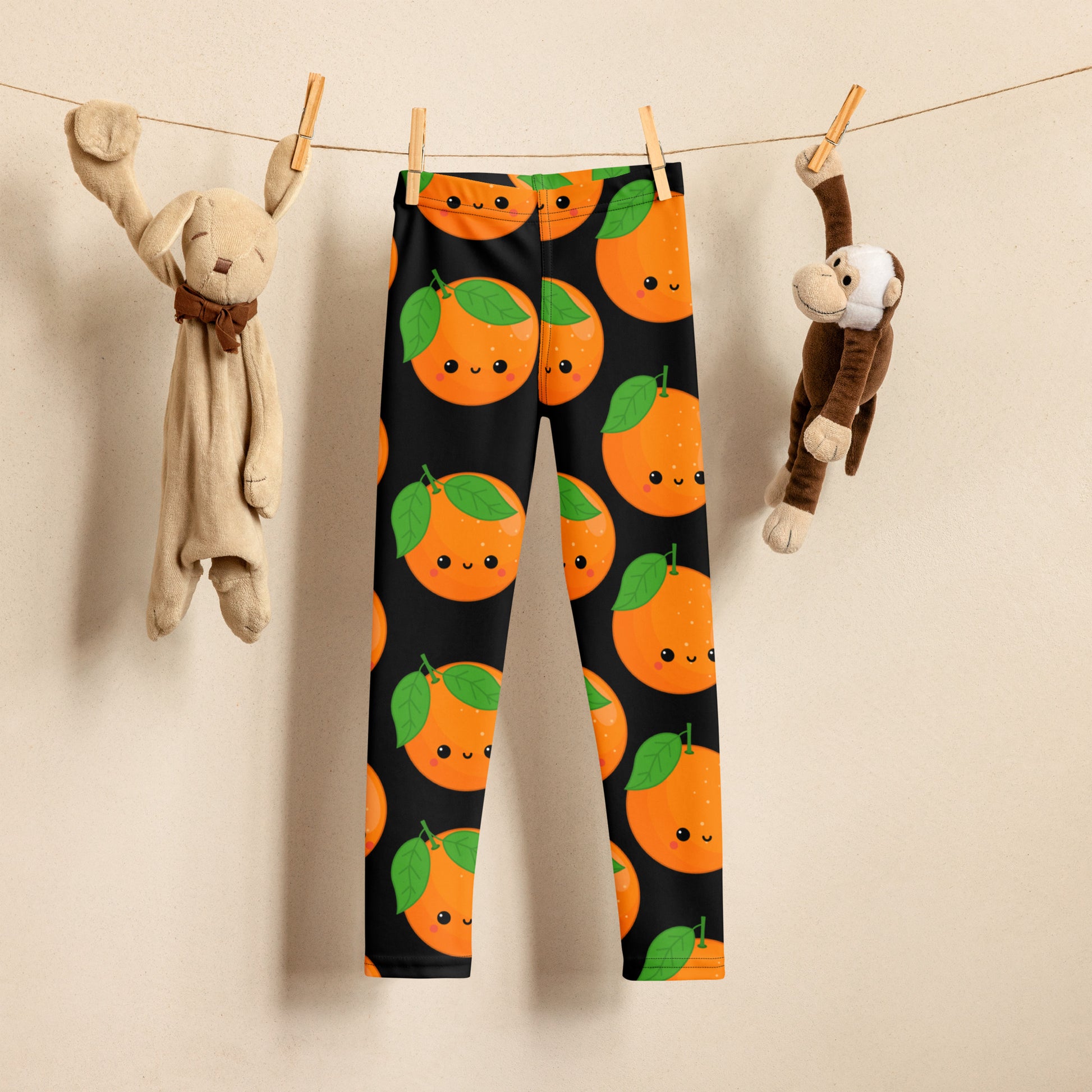 Orange Characters - Kid's Leggings 7 Kids Leggings (US) Food Printed Offshore