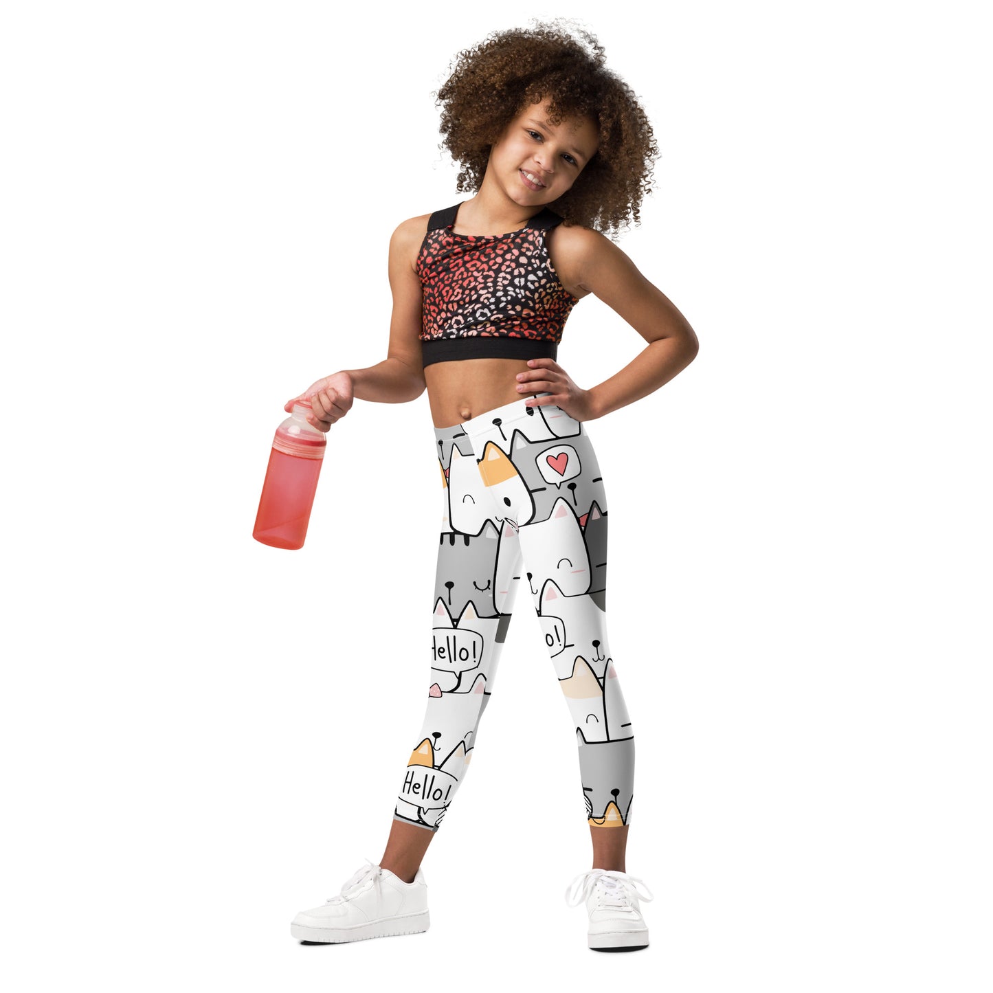 Cat Hello - Kid's Leggings Kids Leggings (US) Printed Offshore