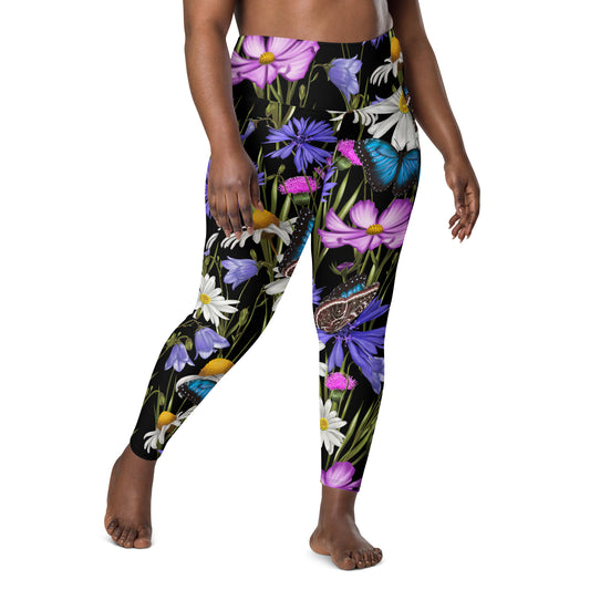 Butterfly Flowers - Leggings with pockets, 2XS - 6XL 6XL Leggings With Pockets 2XS - 6XL (US)
