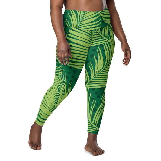 Green Leaves - Leggings with pockets, 2XS - 6XL 6XL Leggings With Pockets 2XS - 6XL (US)