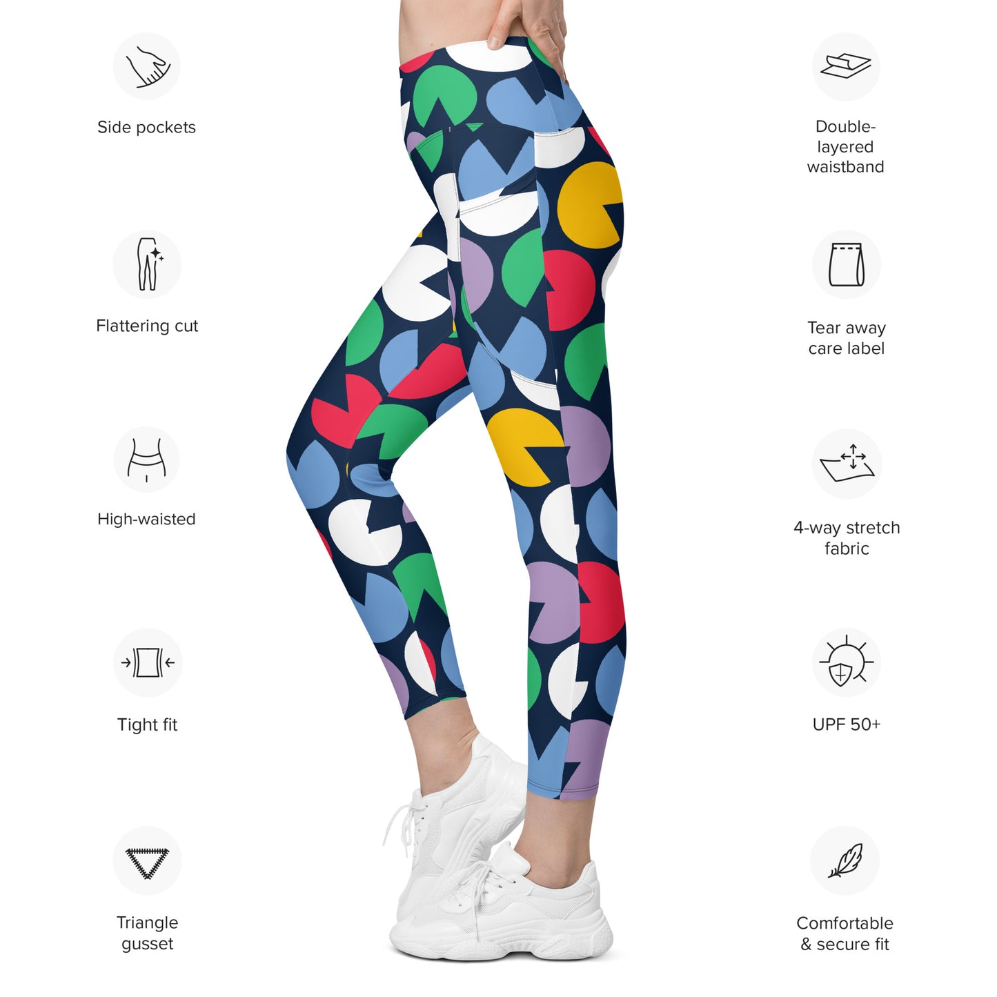 Hungry Circles - Leggings with pockets, 2XS - 6XL Leggings With Pockets 2XS - 6XL (US)