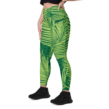 Green Leaves - Leggings with pockets, 2XS - 6XL Leggings With Pockets 2XS - 6XL (US)