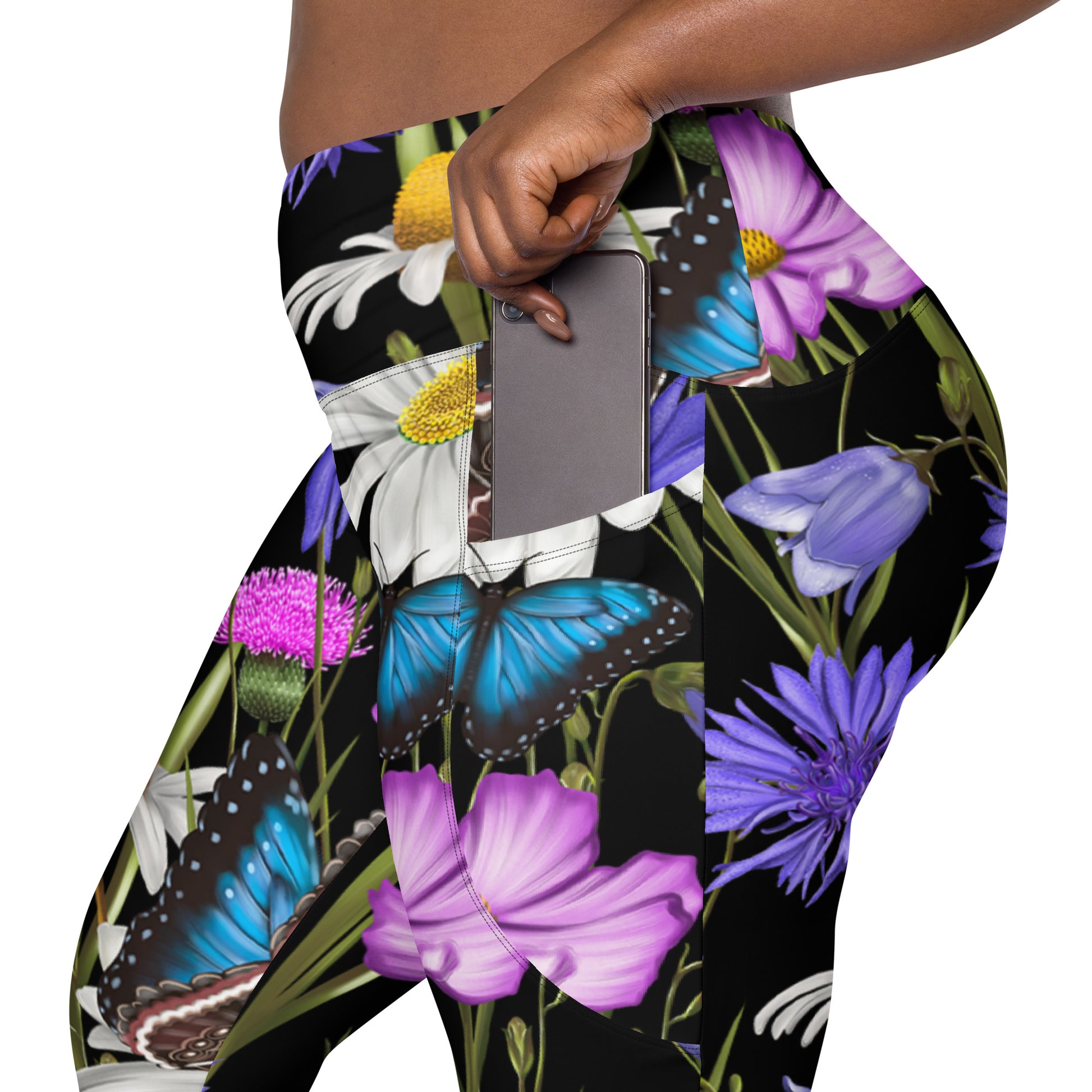 Butterfly Flowers - Leggings with pockets, 2XS - 6XL Leggings With Pockets 2XS - 6XL (US)