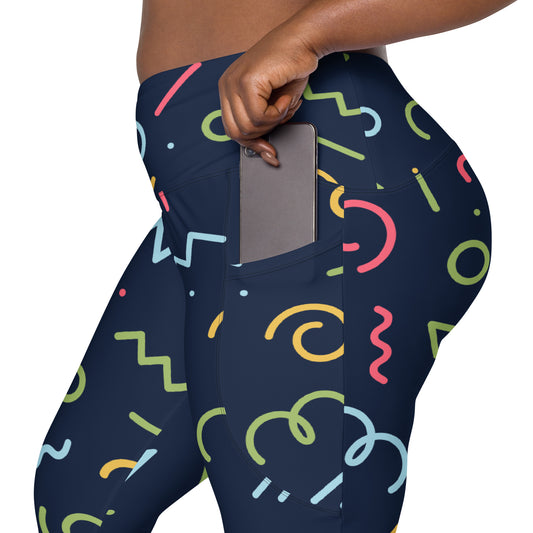 Squiggles - Leggings with pockets, 2XS - 6XL 6XL Leggings With Pockets 2XS - 6XL (US)