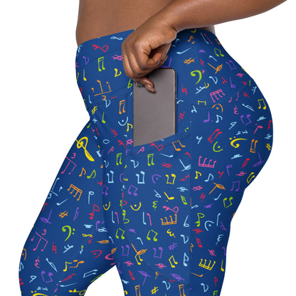 Music Notes - Leggings with pockets, 2XS - 6XL Leggings With Pockets 2XS - 6XL (US)