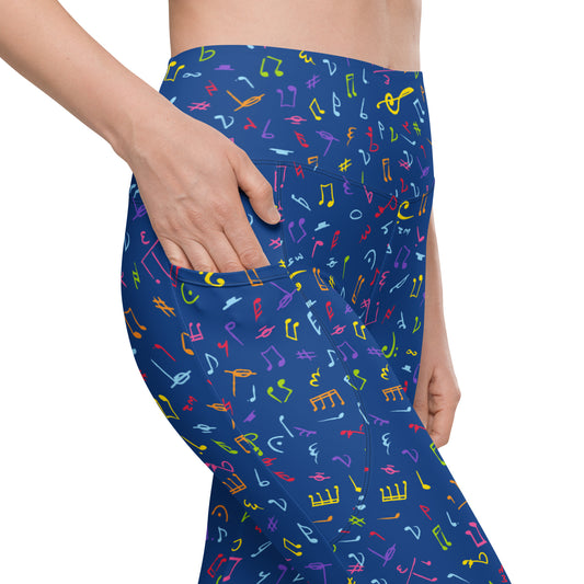 Music Notes - Leggings with pockets, 2XS - 6XL 6XL Leggings With Pockets 2XS - 6XL (US)