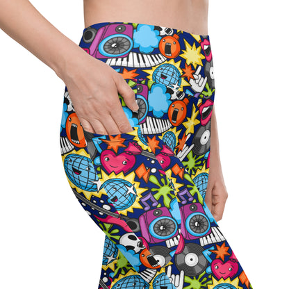 Sticker Music - Leggings with pockets 6XL Leggings With Pockets 2XS - 6XL (US) Music