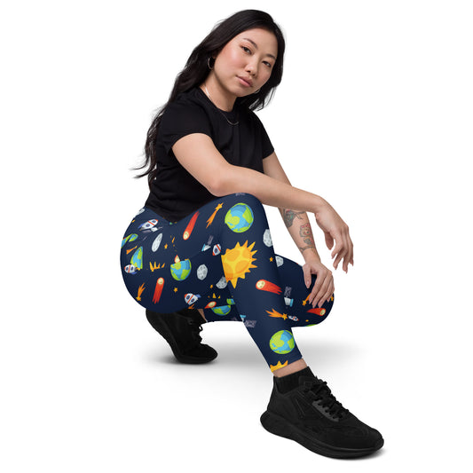 Busy Space - Leggings with pockets, 2XS - 6XL 6XL Leggings With Pockets 2XS - 6XL (US)