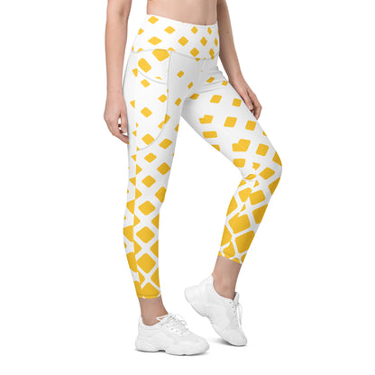 Yellow Diamonds - Leggings with pockets, 2XS - 6XL 6XL Leggings With Pockets 2XS - 6XL (US)