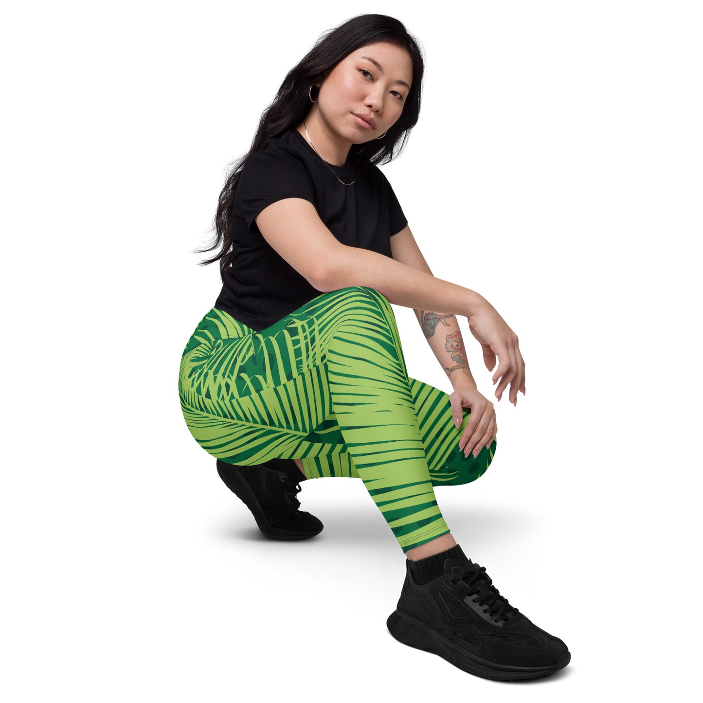 Green Leaves - Leggings with pockets, 2XS - 6XL Leggings With Pockets 2XS - 6XL (US)