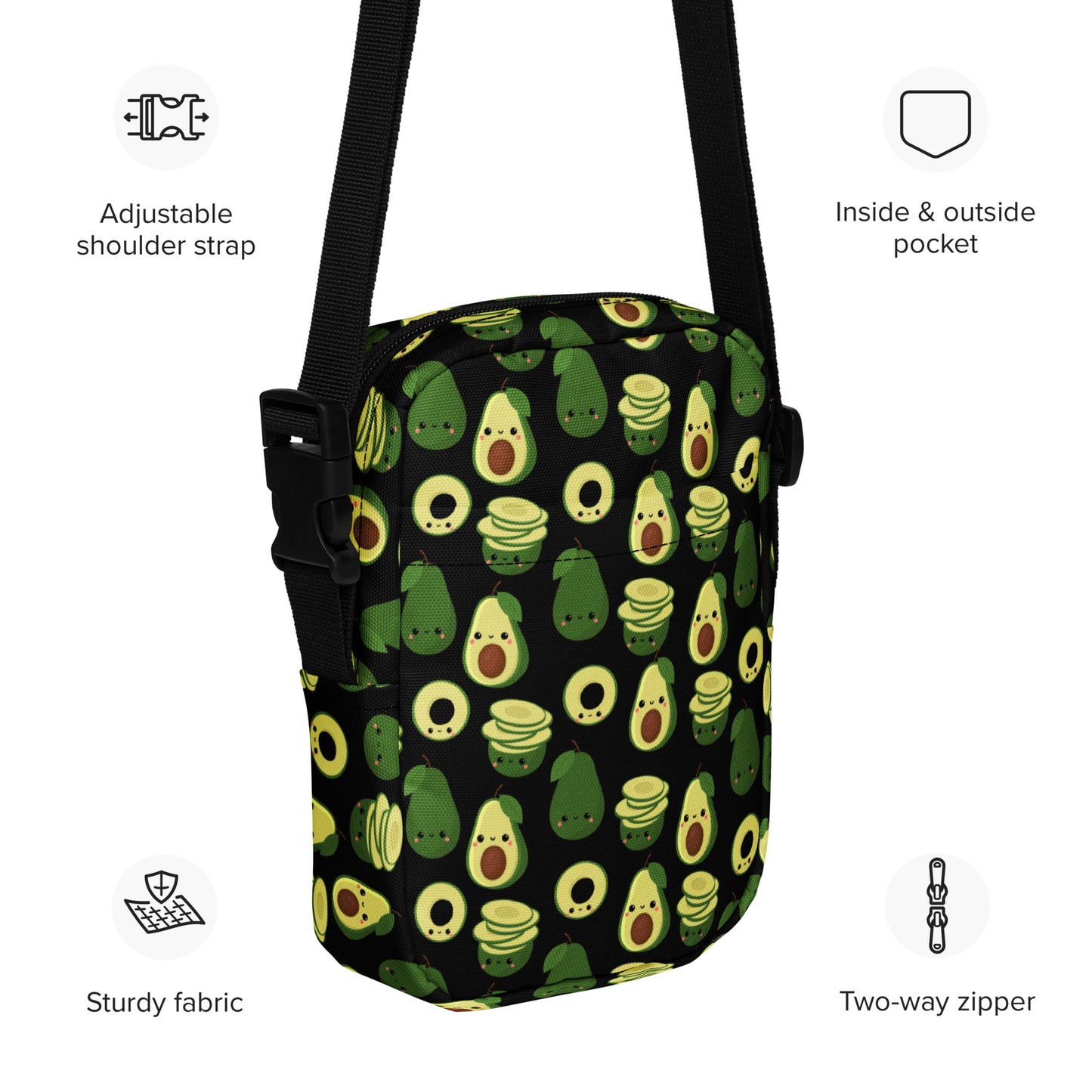 Cute Avocado's - Utility crossbody bag Utility Cross Body Bag Food