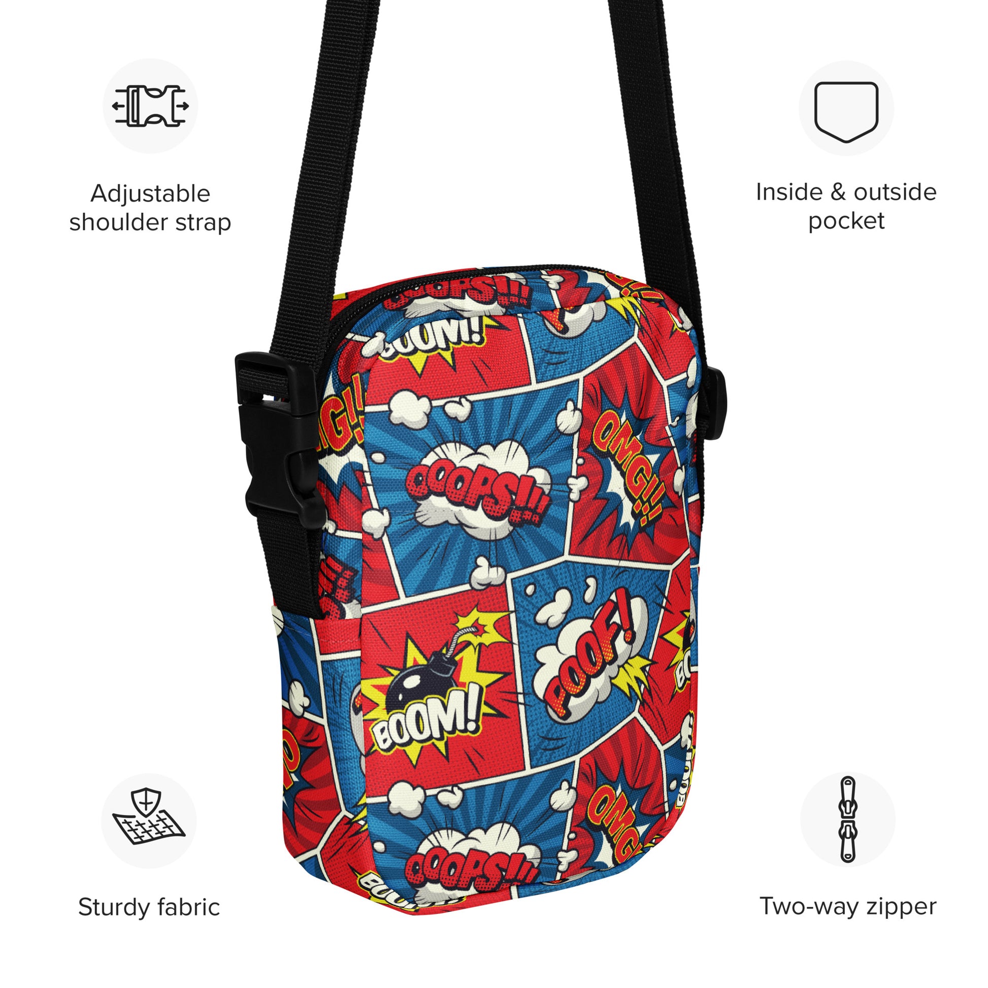 Comic Book Pop - Utility crossbody bag Utility Cross Body Bag comic