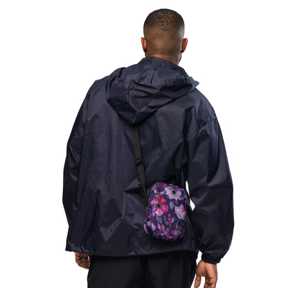 Purple Flowers - Utility crossbody bag Utility Cross Body Bag